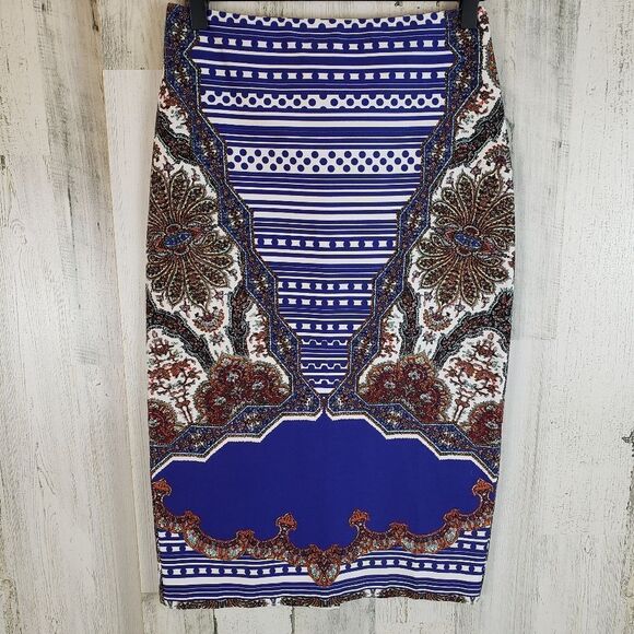 Asos Mixed Print Pencil Skirt Sz 4 - Picture 1 of 7